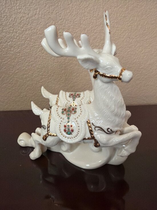 Lenox Other - Lenox Dash Away All Reindeer Dasher & Dancer 24K Gold Porcelain MINT - No Box
